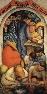 Diego Rivera Werke - Nacht des armen Sozialismus Diego Rivera